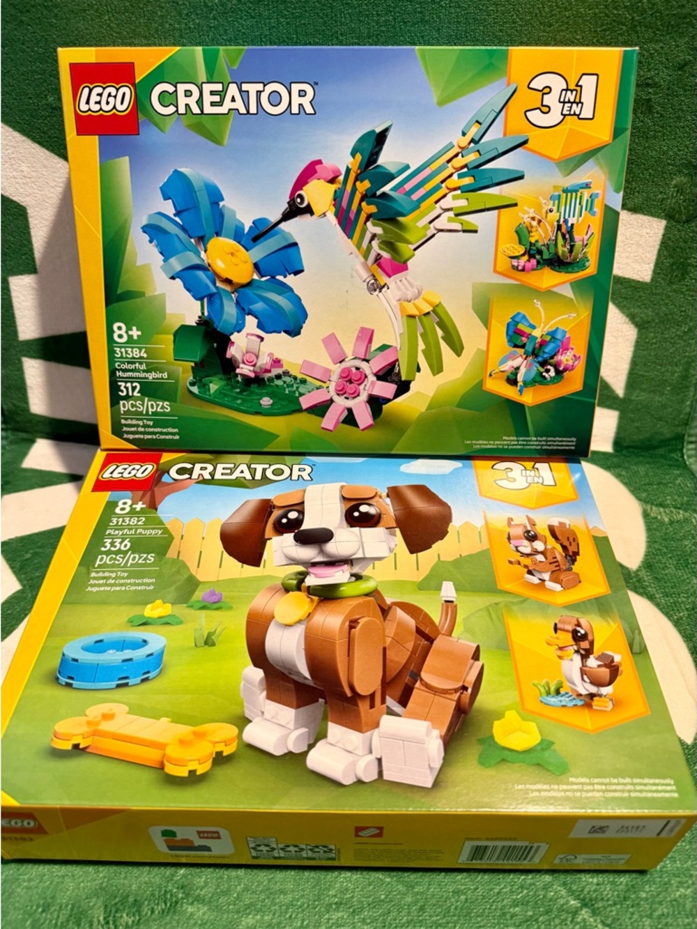 LEGO Creator 3in1 Hummingbird/Butterfly/Fish/Puppy/Duck/Squirrel 31384+31382 Set